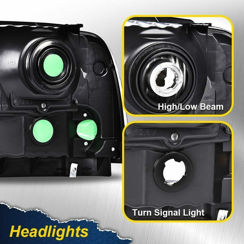 Ford Excursion F250 Super Duty 1999-2004  Faros Negros