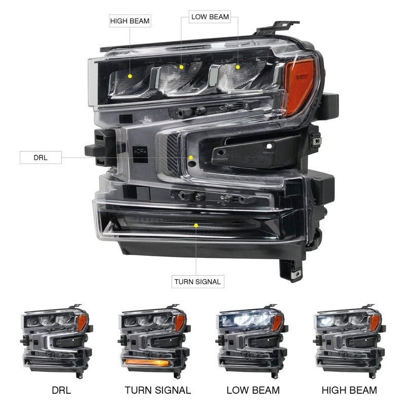 Chevrolet Silverado 2019-2022 Led Faro Izquierdo