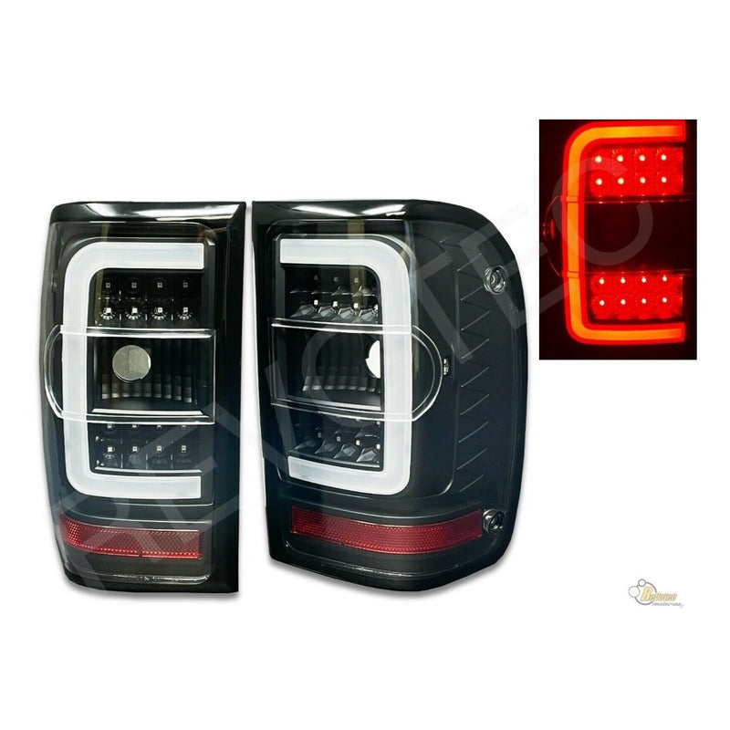 Ford Ranger 2001-2011 Par Faros Y Par Calaveras Led Negros