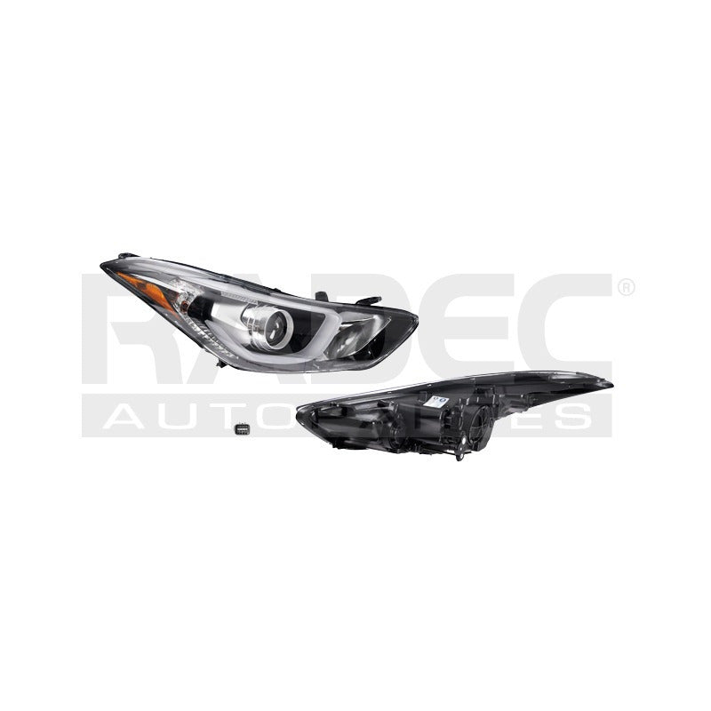 Faro Hy Elantra 15-16 C/leds Tyc Der