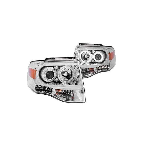 Ford Expedition 07-08 Projctor H.l Chrome Clear Amber
