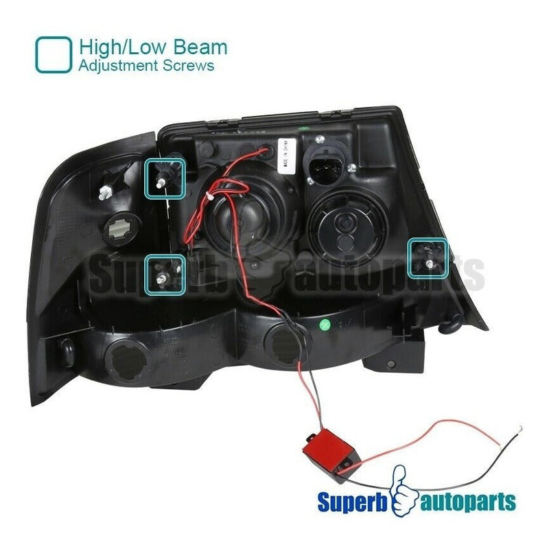 Ford Ranger 1998-2000 Faros Y Cuartos Negros