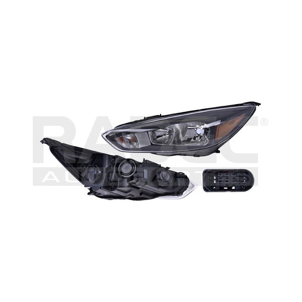 Faro Fd Focus 15-16 Fondo Negro C/leds Tyc Izq