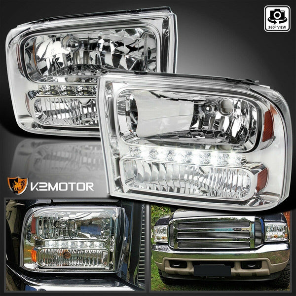 Ford Excursion F250 Super Duty 1999-2004 Led  Faros Cromados