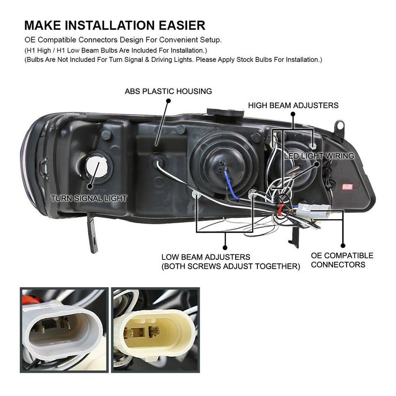 Honda Accord 1998-2002 Par De Faros Negros