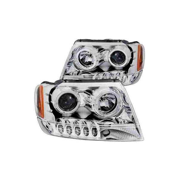 Jp Grand Cherokee 99-04 Projector H.l Halo Chrome