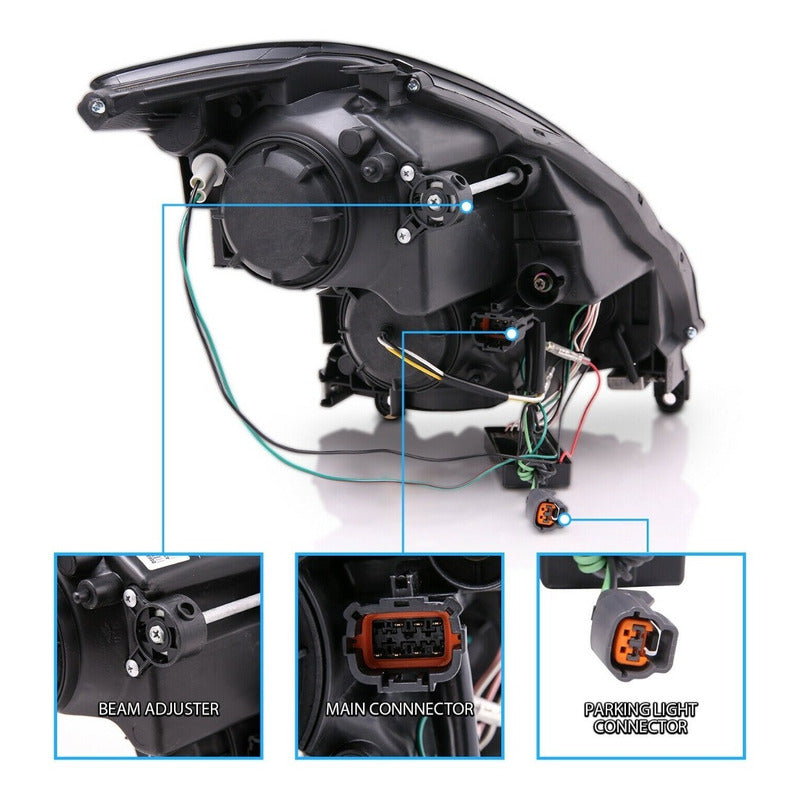 Infiniti G35 03-05 2dr Hl Black Projector Halo Hid/ccfl