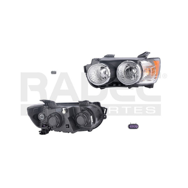Faro Cv Sonic 12-16 Ltz C/aro Cromado Original Izq