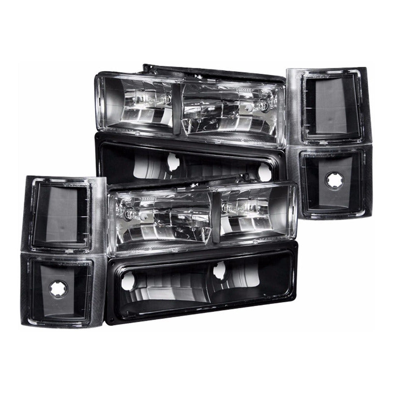 Set Faros Negros Pickup Cheyenne C10 Tahoe Suburban 94-00