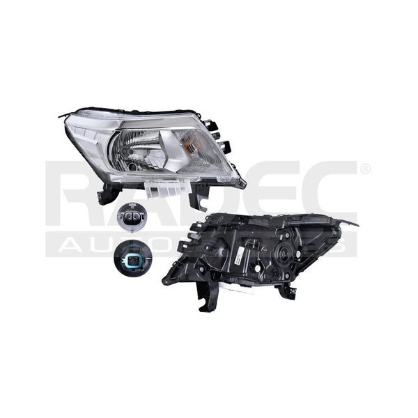 Faro Ns Np300/frontier 16-18 Fondo Cromo Original Der