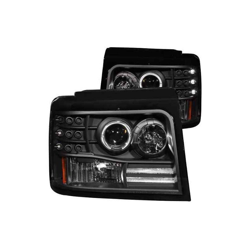 Ford Bronco F-150 92-96 Faros Negros Projector Par