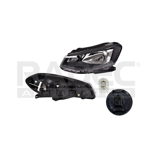 Faro Vw Gol 17-18 Filo Interior Negro Tyc Izq