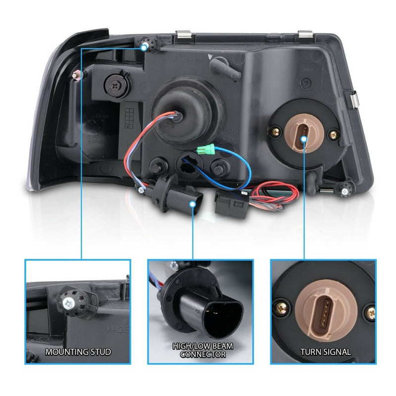 Ford Ranger 2001-2011 Faros Y Cuartos Negros Halo