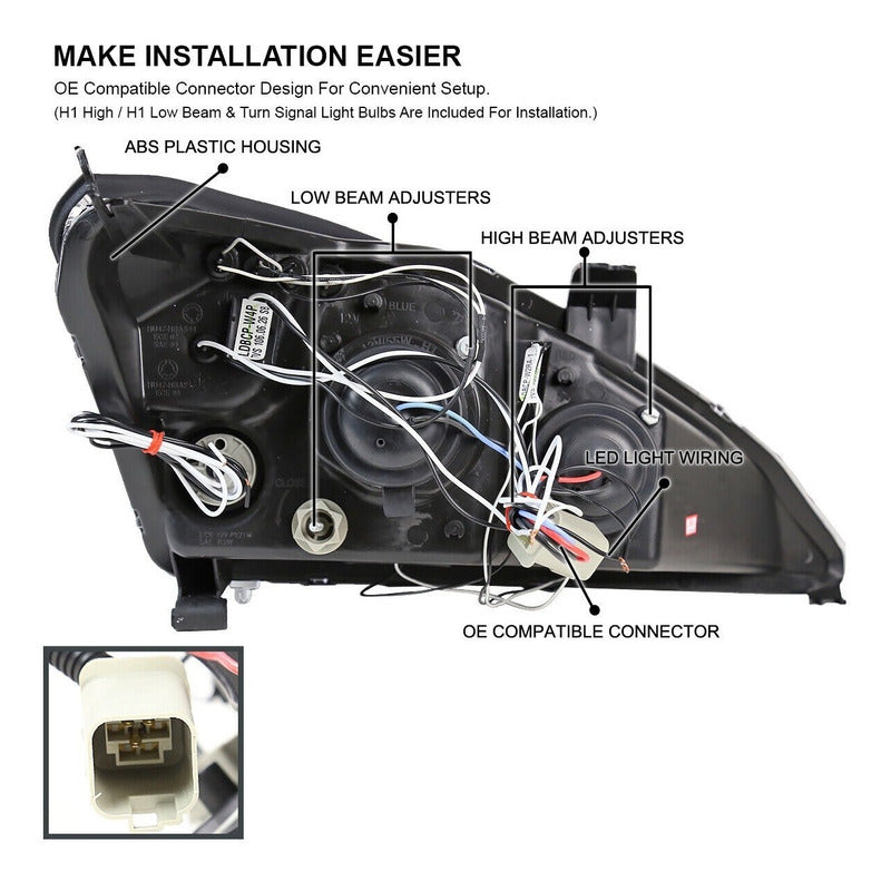Ford Focus 2002-2004 Par De Faros Projector Cromados