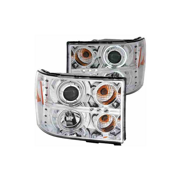 Gmc Sierra 07-08 Projector H.l Halo Chrome Clear Amber(ccfl)